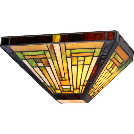 Mission Style Wall - Chloe Lighting Innes Tiffany-Style 1-Light Mission Wall Sconce, 12