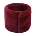 thumbnail image 2 of Winter Furry Plush Neck Warmer Solid Color Windproof Buttons Circle Loop Scarf Neckerchief winter gloves Red, 2 of 4
