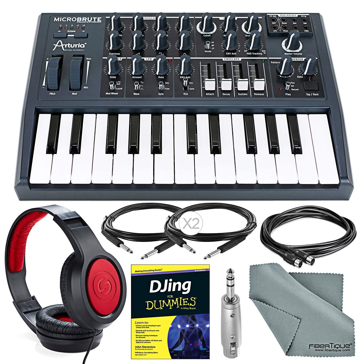 Arturia Microbrute 25Note Mini Keyboard Analog Synthesizer and Deluxe