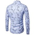 thumbnail image 6 of Mens Long Sleeve Floral Print Fit Shirt Casual Party Formal Tops Blouse Shirt, 6 of 11