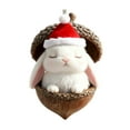 thumbnail image 7 of Fwttom Christmas Animal Acorn Ornaments - Adorable Forest Creatures Cozy Rest, 2D Flat Hanging Holiday Vacation Party Christmas Decorations, Lovely Gift for Family Friends, 7 of 7