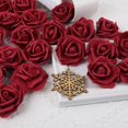 thumbnail image 4 of Flores artificiales, rosas, flores de imitación, flores falsas de aspecto real, rosas azules (rojo vino, sin tallo), 4 of 5