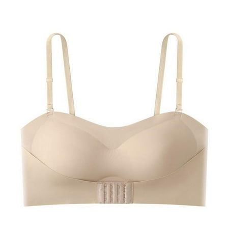 

Famure Strapless Pushup Bras|Front Buckle Lift Bra Non-Slip Invisible Front Hook Underwear Bra|Comfortable Invisible Bras Push up Bra for Women