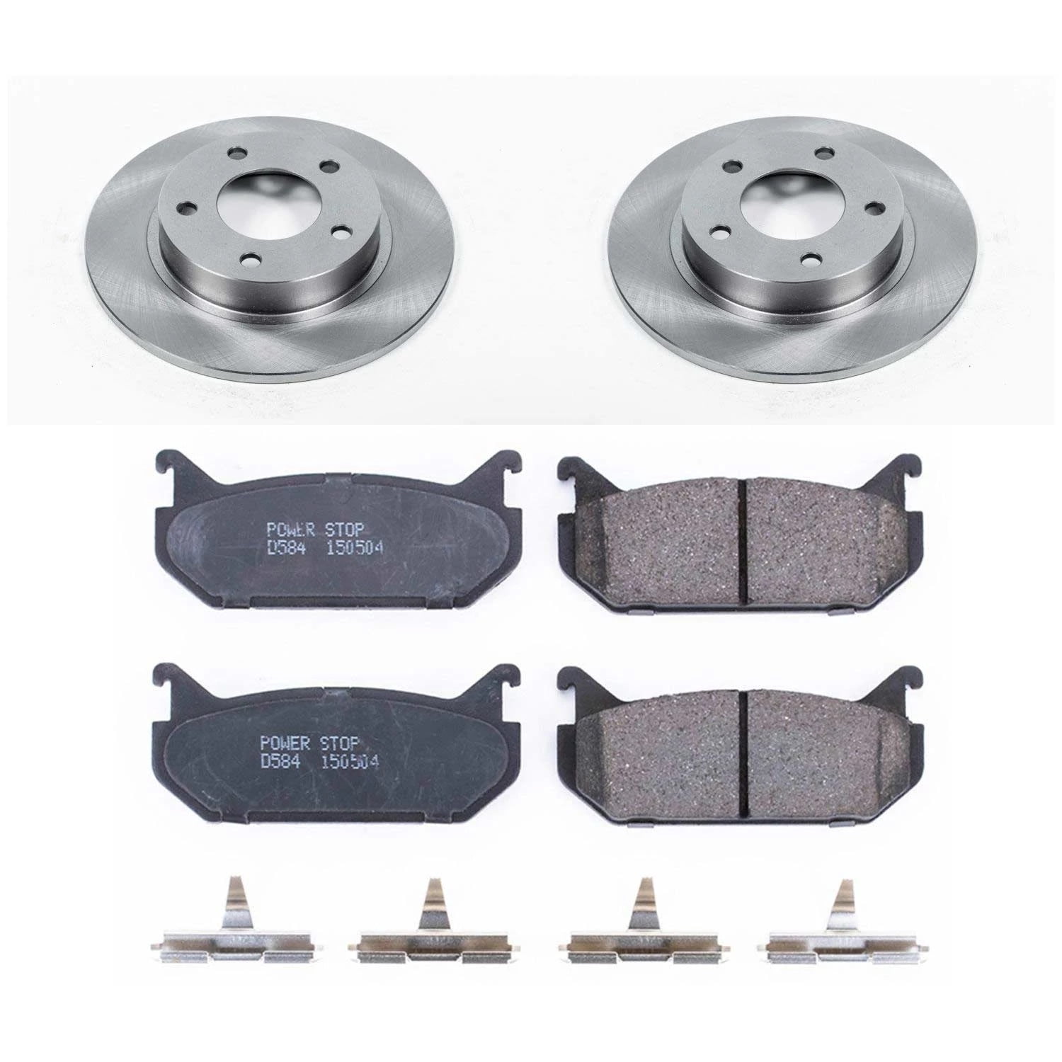 Power Stop Rear Stock Replacement Brake Pad and Rotor Kit KOE790