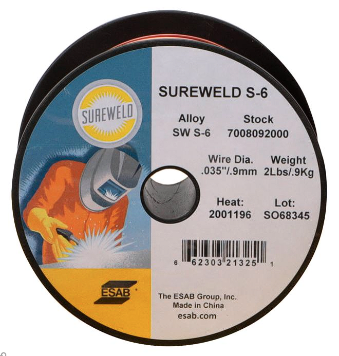 ESAB 7008092000 SUREWELD S6 .035 inch MIG Welding Wire 2 lbs. Plastic