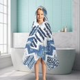 thumbnail image 6 of Blue Chevron Geometric Boho Pattern Hooded Bath Towel，50"x30" for Ages 3 To 12 Kids, Quick Dry Lightweight Soft Microfiber Hood Beach Towel Cover Up for Kids, 6 of 7
