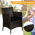 thumbnail image 6 of Patiojoy 4PCS Patio Rattan Wicker Furniture Set Sofa Chair Table Set W/ Black Cushions, 6 of 9