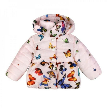 

Promotion! Kids Coat Toddler Baby Girls Winter Autumn Coat Infants Kid Cotton Butterfly Jacket Warm Outwear