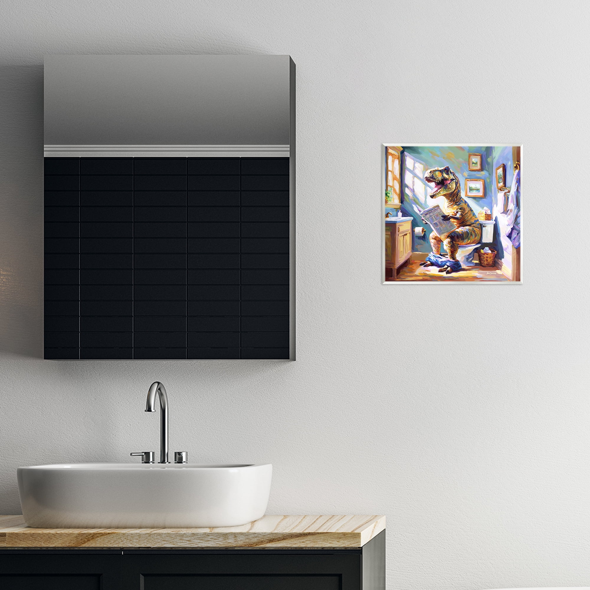 Stupell Industries Urban Bathing Bear Typography Painting Unframed Art Print Wall Art, 12 x 12
