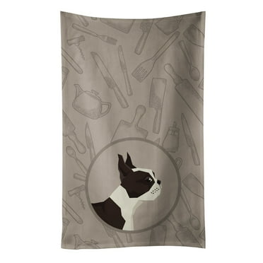 Boston Terrier In the Kitchen Kitchen Towel