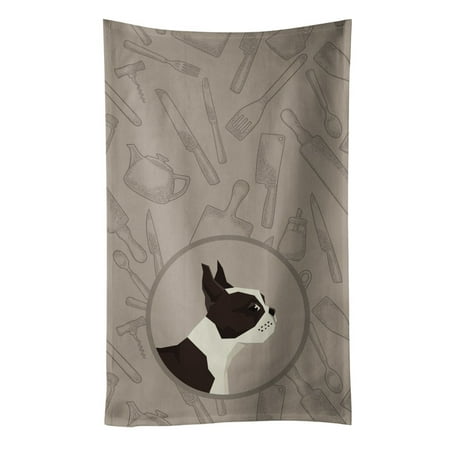 Boston Terrier In the Kitchen Kitchen Towel