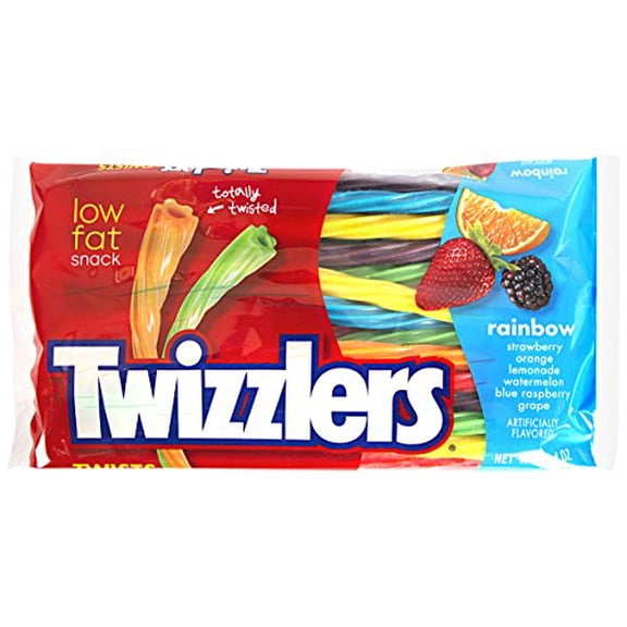 TWIZZLERS Twists Rainbow Flavored Licorice Style, Chewy Candy Bag, 12.4 oz