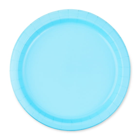 Disposable Paper Plates, 9", Powder Blue, 20 Pieces, by Way To Celebrate