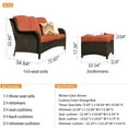 thumbnail image 4 of Ovios Outdoor Patio Furniture Set on sale 3 Pieces, Wicker Patio Sectional Furniture Set, PE Rattan Seating Group with Ottoman for Backyard, 4 of 6