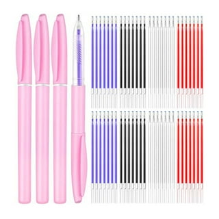 TIESOME Heat Erasable Pens, 4 Colors Fabric Marking Pens with 20 Refills,  Fabric Markers for Sewing Erasable Fabric Marking Pens Sewing Notions and