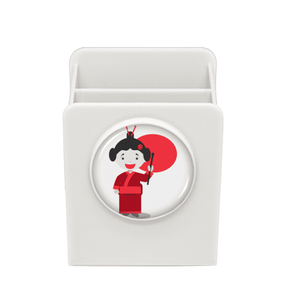 White Red Japan Cartoon Art Deco Fashion Desk Pencil Holder Cup Pen ...
