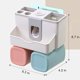 thumbnail image 2 of Juego de soporte de cepillo de dientes, guardar espacio sin taladro de montaje de pared dispensador de pasta de dientes y ranuras multifunción de organización de baño con escurridor de agua 2 tazas. Feliz Sencillez, 2 of 5