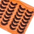 thumbnail image 5 of Mink Lashes Fluffy 20mm 25 mm Big Long EyeLashes D Curl 3D Dramatic Thick 8D Volume Faux Mink Eyelashes Full Strip False Super Soft Lahses Pack YH203, 5 of 16
