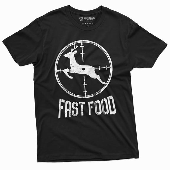 Men'S Funny Fast Food Hunting Tee Shirt Fast Running Deer Hunter Foodie Camo T-Shirt