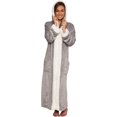 thumbnail image 1 of Silver Lilly Womens Zippered Sherpa Trim Fleece Robe with Hood - Warm Plush Luxury Bathrobe (Grey, 3X-Large), 1 of 6