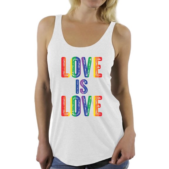 Awkward Styles LGBTQ Flag Sleeveless Shirt Love is Love Racerback Tank Tops Gay Rainbow Tee