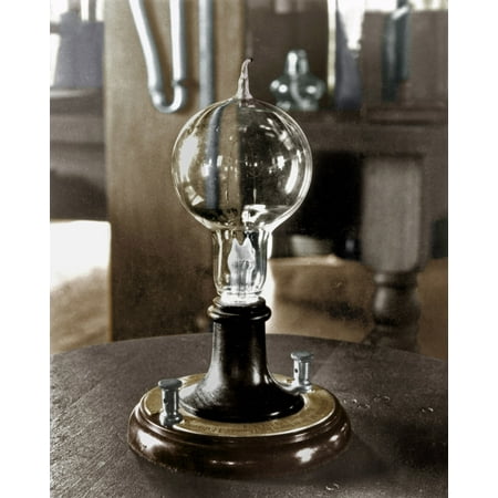 EdisonS Light Bulb 1879 Na Replica Of The First Successful Incandescent Lamp Invented By Thomas A Edison On 19 October 1879 The Filament Of Carbonized Cotton Sewing Thread Burned For 40 Hours Rolled (Best Red October Replicas)