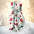 thumbnail image 2 of Christmas Dresses for Women Ladies Fashion Christmas Print Lapel Button-Down Seven-Quarter Cuff Strap-Up Dress for Christmas Party,Complexion,L, 2 of 5