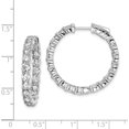 thumbnail image 4 of Sterling Silver Rhodium-Plated Cz In And Out Hinged Hoop Earrings (27 X 28) Made Indonesia qe7966, 4 of 5