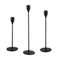 thumbnail image 4 of Candlestick Holder Matte Romantic Decorative Metal Tapered Candle Stand for Wedding Party Dinner Black 3pcs, 4 of 8