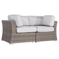 thumbnail image 1 of Living Source International Causeuse Extérieure en Osier avec Coussin, Gris, 1 of 3