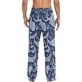 thumbnail image 6 of Men's Pajama Pants with Pockets Sleepwear Lounge Pants Stretch Casual Mermaids Sea Anchors Dark Blue, 6 of 6