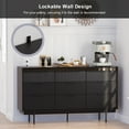 thumbnail image 3 of MEISSALIVVE Kitchen Sideboard Buffet Cabinet, 59" x 34" Large Cabinet with Storage, Black Sideboard with 9 Drawers, Coffee Bar Cabinet, Modern Entryway Storage for Living Room, Bedroom, kitchen, 3 of 9