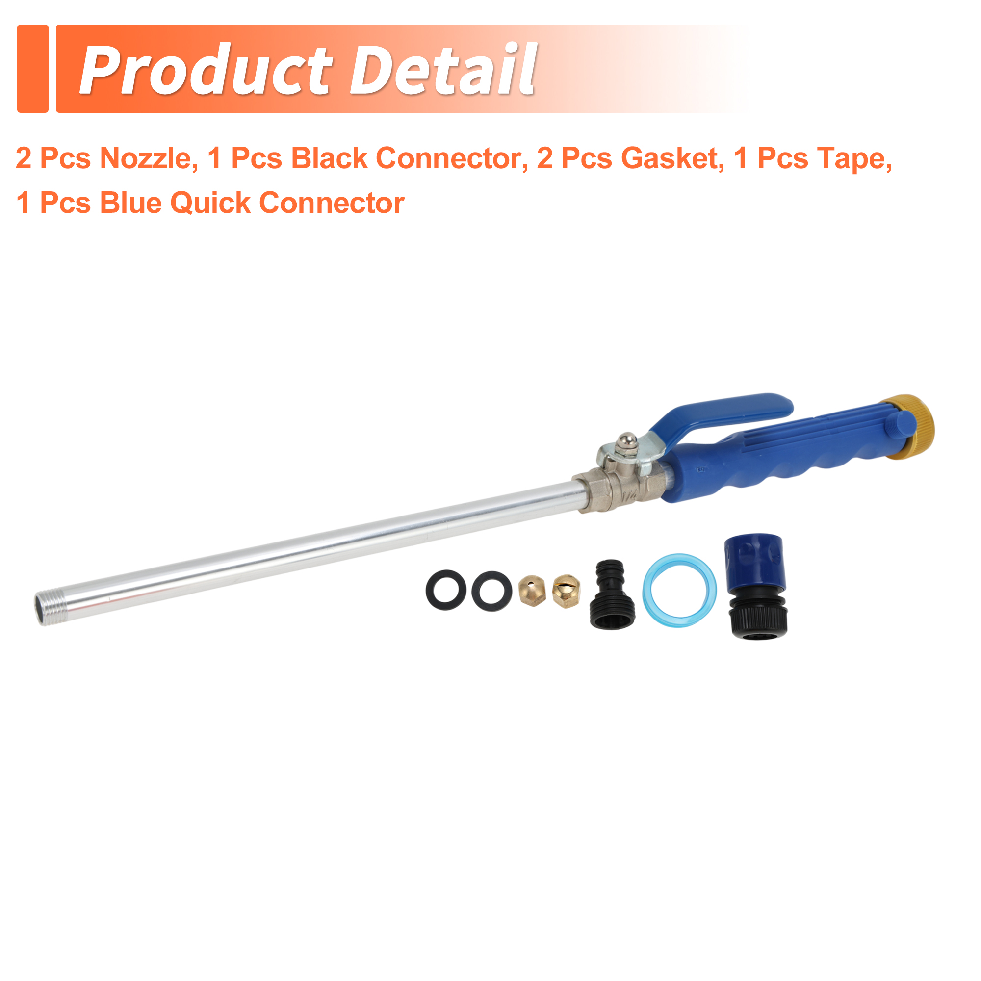 Unique Bargains Heavy Duty Water Hose Nozzle High Pressure Car Garden Hose Nozzle Adjustable Hand Sprayer for Gardening Vehicle Outdoor Washer Pet Showering Aluminum Alloy Copper TPR Blue 1Pcs