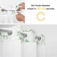 thumbnail image 3 of No Hook Shower Curtain with Snap in Liner, Retro Green Horse Animal on White Waterproof Fabric Bathroom Curtain Mesh Top Window, Line Drawing Shower Curtains 72x84in, 3 of 9