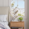 thumbnail image 5 of White Tree Bookshelf, 4-Tier Leaning Ladder Book Storage Organizer With Base Display Shelf, 5 of 8