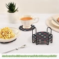 thumbnail image 6 of Haosy Set of 6 Drink Woven Coaster with Holder Heat Resistant Non-Slip Bar Coasters 4 Inches Love Fabrics, 6 of 7