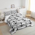 thumbnail image 4 of Juego de edredón Queen Size, Juego de cama con tema náutico 3pcs para Niños Niños Adolescentes, 4 of 7