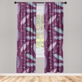 thumbnail image 3 of Ambesonne Feathers Curtains, Hippie Plumes Arrows Print, Pair of 28"x63", Dark Magenta Rose Lilac, 3 of 5