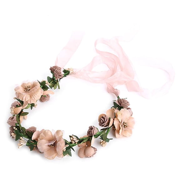 Women Floral Wreath Hairband Flower Hair Garland Crown Headband for Wedding Ins