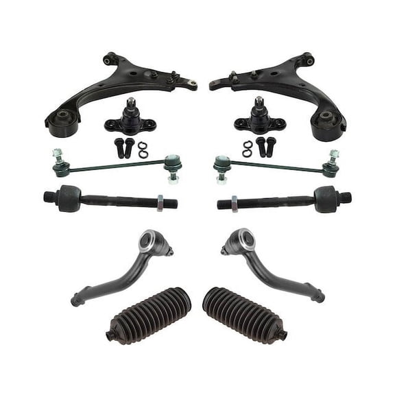 Front Control Arm Ball Joint Tie Rod and Sway Bar Link Kit 12 Piece - Compatible with 2007 - 2010 Hyundai Elantra 2008 2009