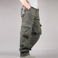 thumbnail image 4 of Blmnix Low Rise Pants for Men Pleated Baggy Carpenter Pants Cargo Work Pants Pants Straight-Leg Green Long Summer Pants for Men,M, 4 of 9
