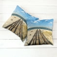 thumbnail image 2 of Ambesonne Beach Throw Pillow Cover 2 Pack, Perdido Beach Long Pier, 18", Cream Blue, 2 of 6