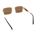 thumbnail image 7 of Hipster Rectangle Y2K Hustler Metal Rim Retro Fashion Sunglasses Gold - Brown, 7 of 7