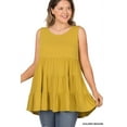 thumbnail image 2 of Zenana Women & Plus Summer Casual Sleeveless Tiered Ruffle Tunic Peplum Tank Top, 2 of 4