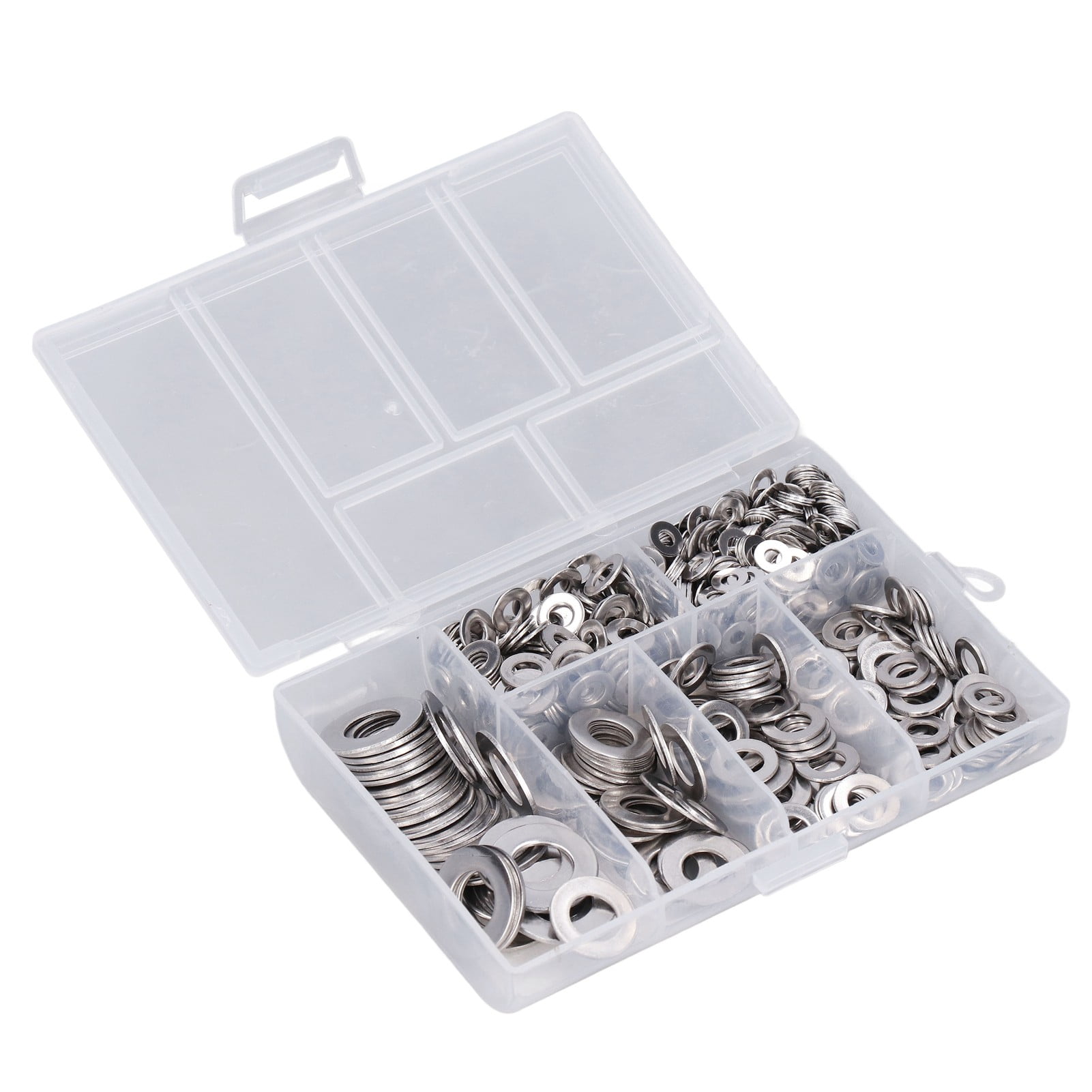 450-Piece Nylon Plastic Flat Washer Assortment – 9 Sizes (M2.5 To M12) In Storage Box, Insulating, Corrosion Resistant, For Electrical & Mechanical Use