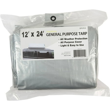 Hyper Tough 12' x 24' Medium Duty Tarp All Weather Protection All Purpose Cover