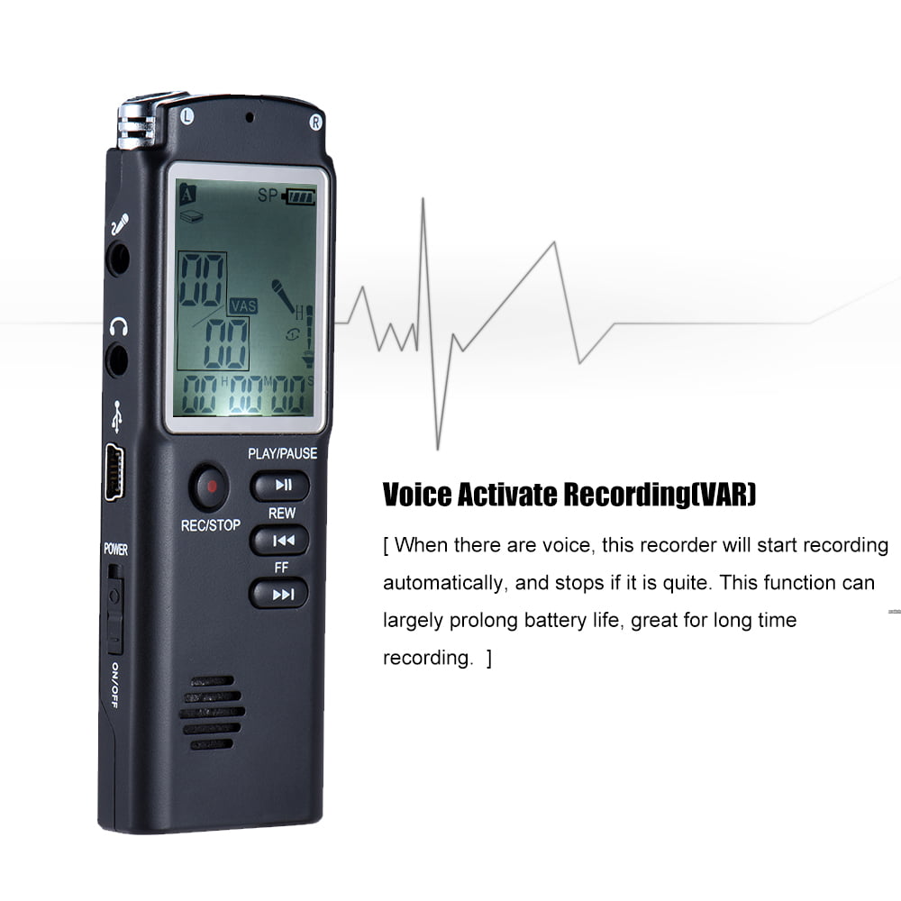 Dissatisfied crystal rupture KKmoon Digital Voice Recorder 8GB Voice Activated Audio Multifunctional  Portable Rechargeable Dictaphone Speaker MP3 Player - Walmart.com