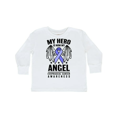 

Inktastic My Hero is Now My Angel Esophageal Cancer Awareness Gift Toddler Boy or Toddler Girl Long Sleeve T-Shirt