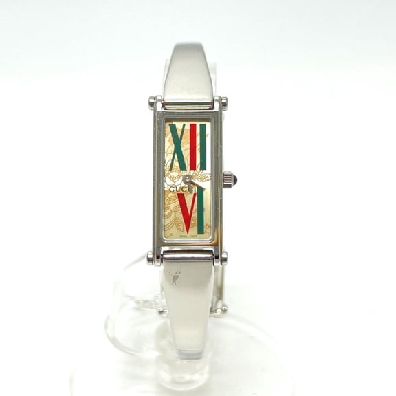Pre-Owned GUCCI 1500L Square Bangle Watch, Quartz Movement, Stainless Steel, Women's,... (Good)
