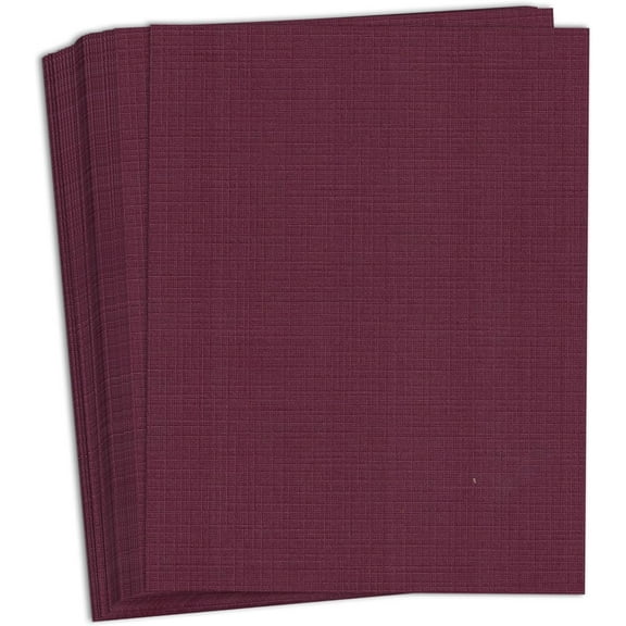 Hamilco Burgandy Linen Textured Cardstock Thick Paper - 11 x 17" Heavy Weight 80 lb Cover Card Stock - 25 Pack